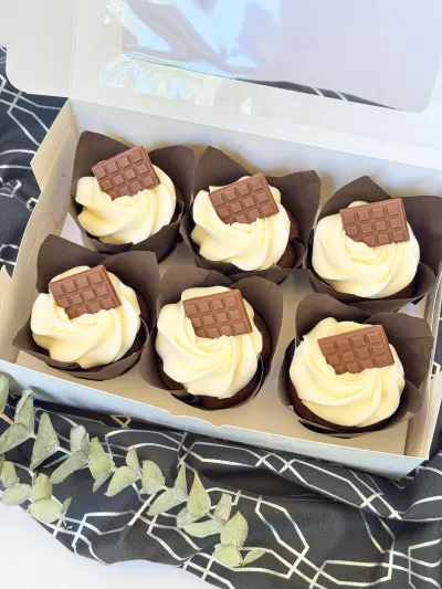 chocolate cherry cupcakes in the box